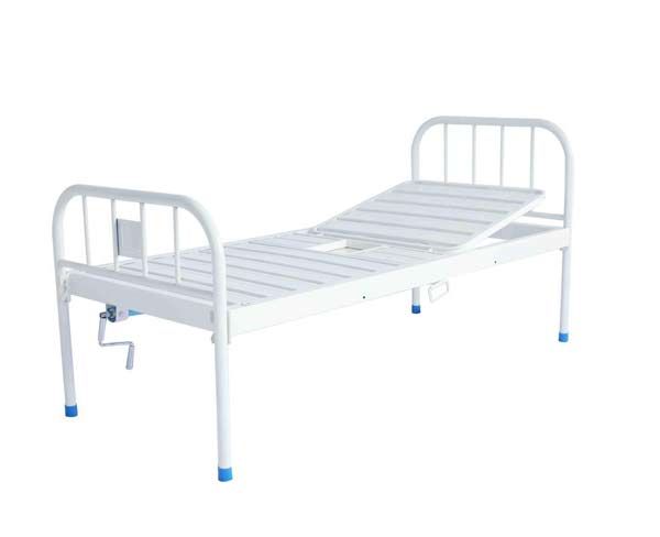 E22A鋼制噴塑單搖便孔護(hù)理床  (條式床面、便孔）