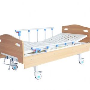 E1實木兩功能護理床（四腳剎車、五檔護欄）
